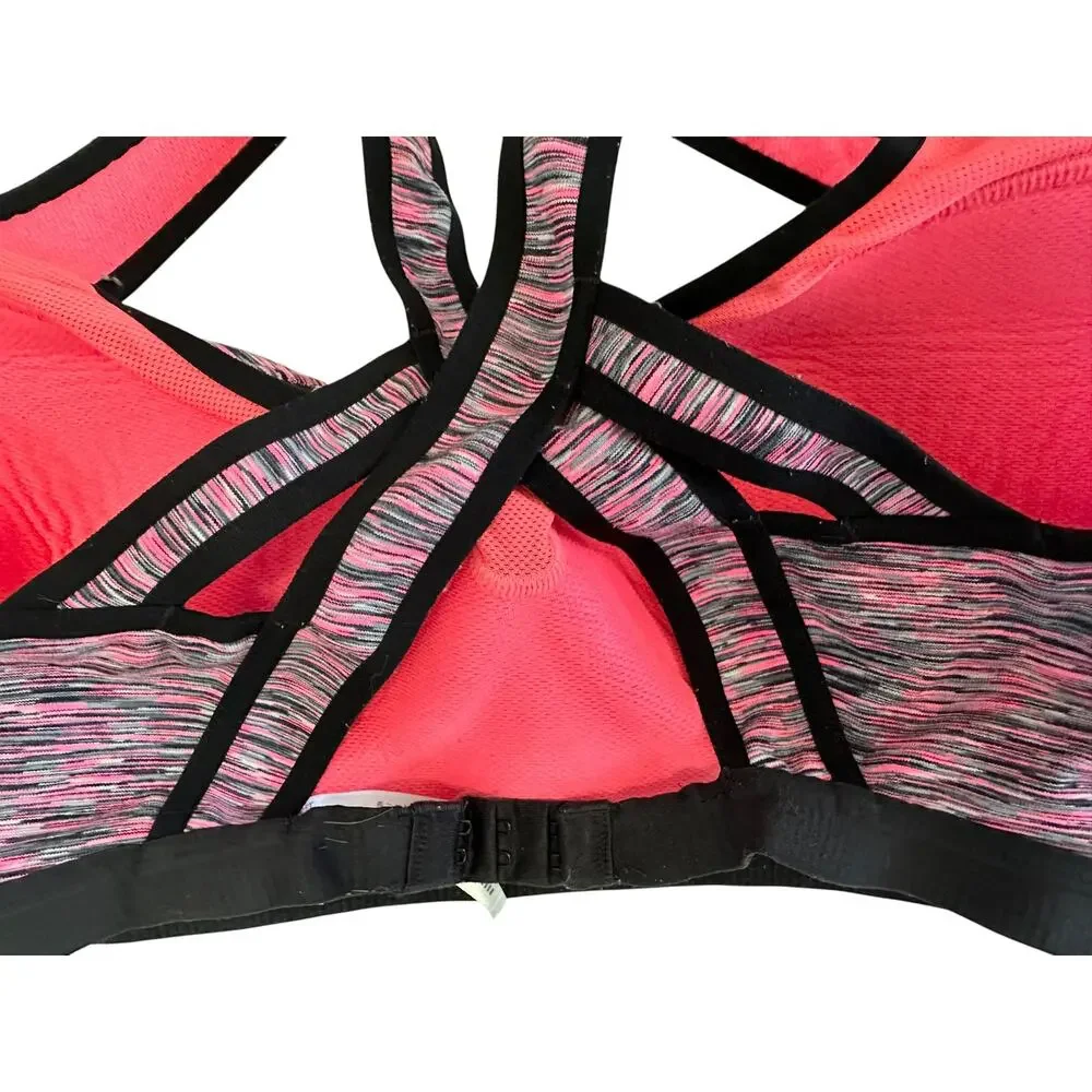 VSX Victoria's Secret Incredible Sports Bra Space-Dye Pink Black Size 34DD